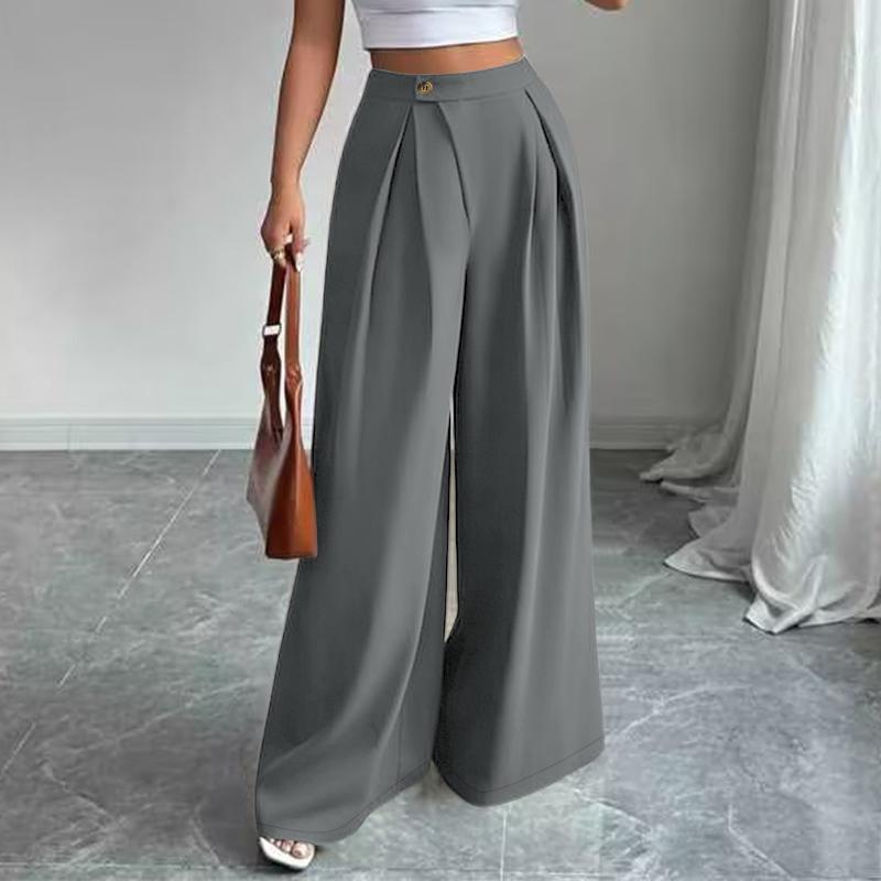 ZANZEA Lässige, einfarbige, lockere Hose mit weitem Bein für Damen