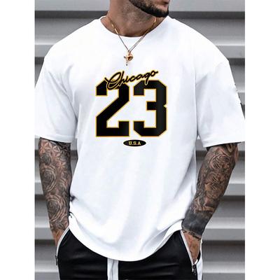 Nové Letné Pánske Dámske Bavlnené Tričko USA Číslo 23 Krátky Rukáv Bežné Tričko Módne Unisex Krátky Rukáv Trend Streetwear Vrch