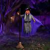 Spooky Halloween Gift for Adults 180cm Props, Flying Witch Decoration with Scary Sounds & Lights, Luminous Broom Garden Yard Lawn, Haunted House
