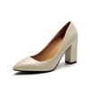 Solid Color High Heels for Women's Work Wear Single Shoes Thick Heels Pointed Toe Shallow Mouth Temperament Workplace Super High Heels 9CM
