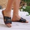 Fashion Women Slippers Luxury Gladiator Female Shoes Chain Decor Summer Beach Sandals Trend Lightweight Flat Slippers Home Slides Women