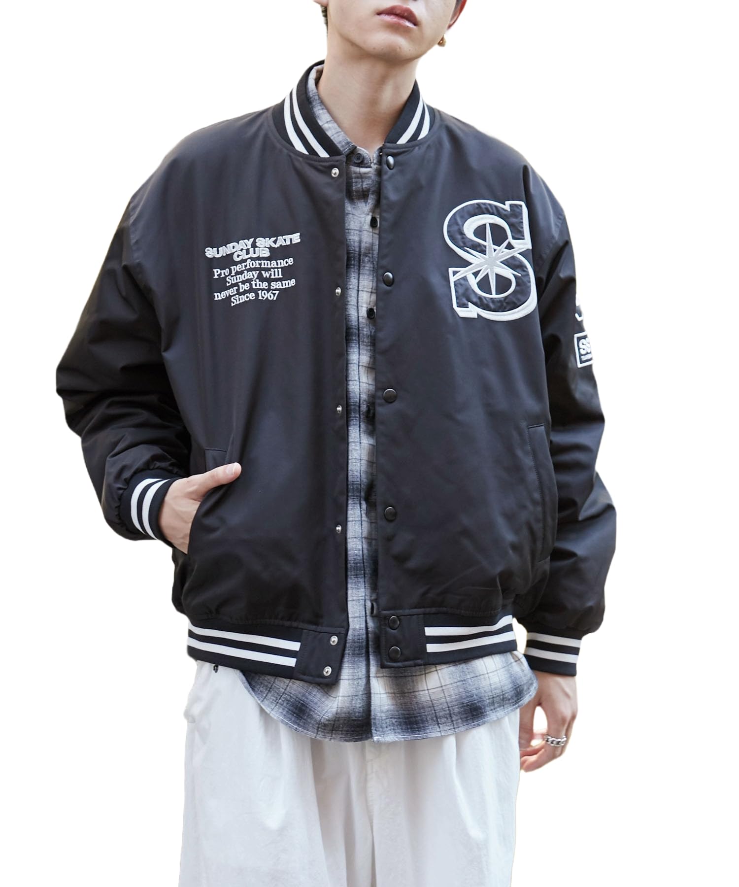 

WEGO Unisex Padded Stadium Street Cold Weather Plus Christmas Size L Black Sonata Men s Jacket, Large, Outerwear, Casual, Patched, Style, Protection,