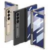 Custodia a Cerniera in Pelle Magnetica Per Samsung Galaxy Z Fold 7 6 Lusso Placcatura Supporto Copertura Vetro Schermo Anteriore Per Custodia Galaxy Z Fold7