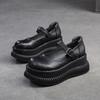 Johnature Scarpe Mary Janes Scarpe con plateau piatte in vera pelle Sandali con altezza della suola spessa con fibbia