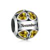 S925 Silver December Birthstone Heart Hollow Beads Bracelet Jewelry Accessories Set