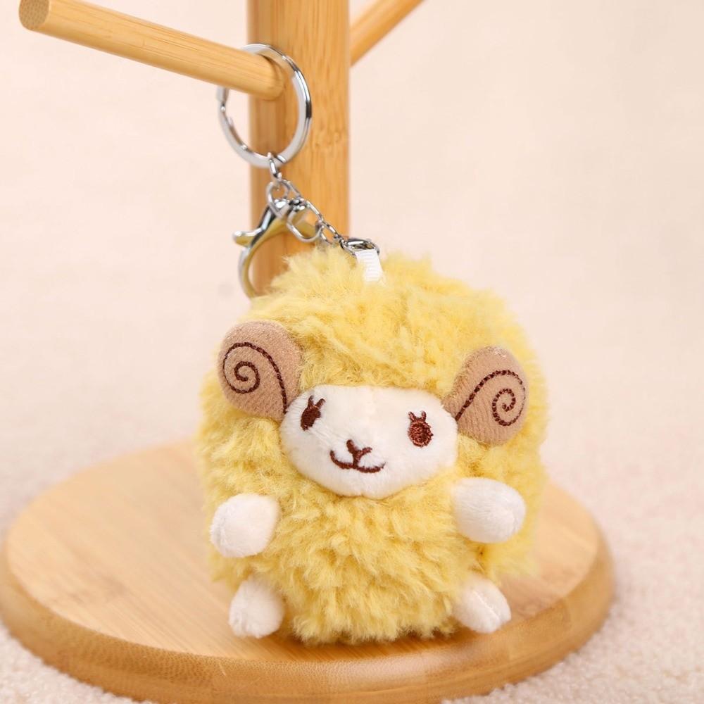 Cartoon Anime Style Lamb Keychain Plush Mini Size Sheep Backpack Charm  For Car Decoration