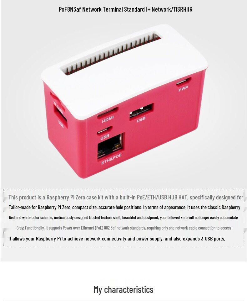 Raspberry Pi Zero Multi-functional Expansion Board with POE Ethernet and 3-Port USB 2.0 Hub