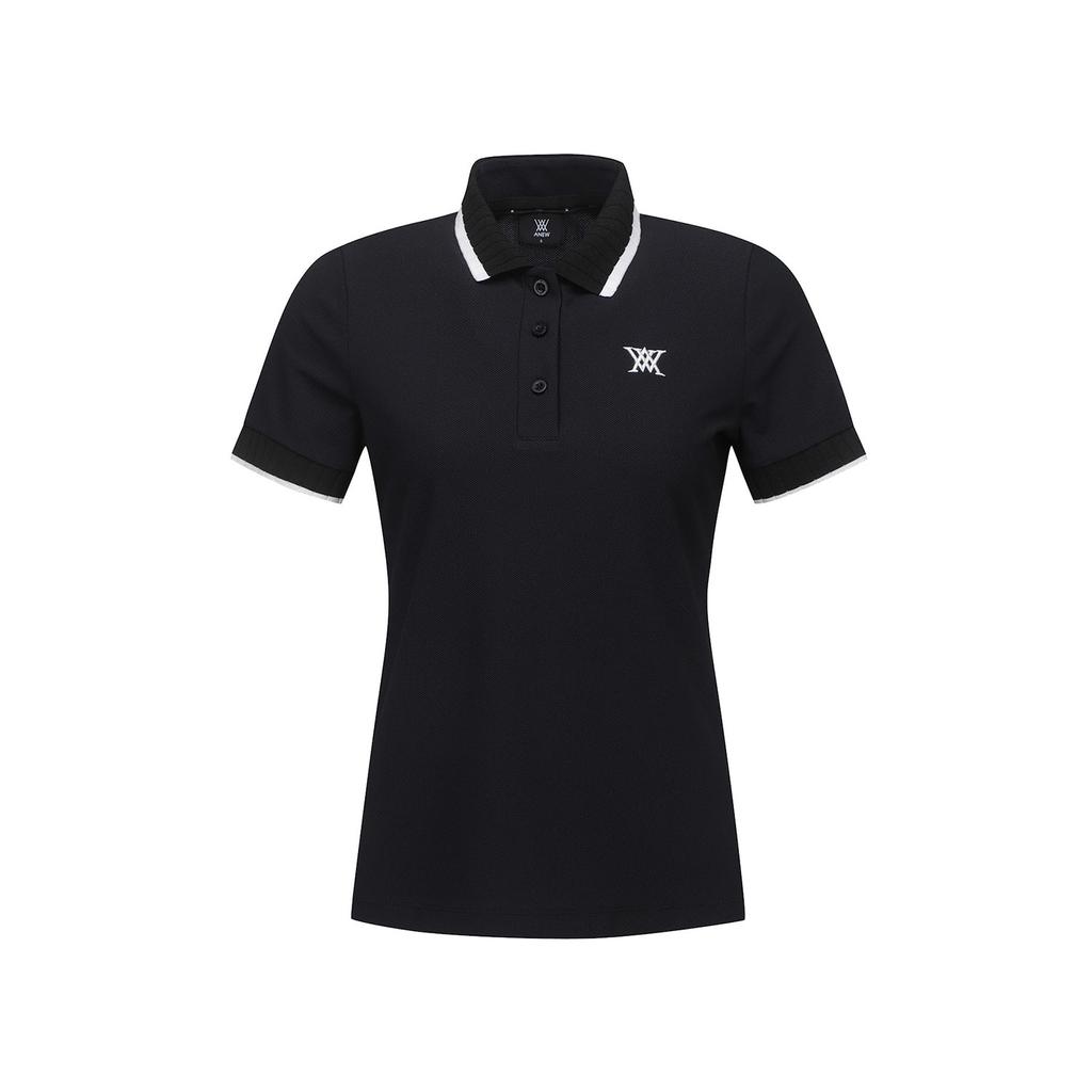 ANEW GOLF Women Back Signature Logo Pique Short T-Shirt_Bk