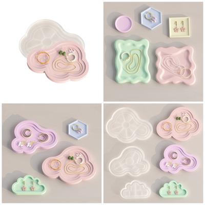 Cloud Storage Tray Silicone Mold Jewelry Display Pan Epoxy Resin Molds Irregular Shape Coaster Gypsum Plaster DIY Crafts