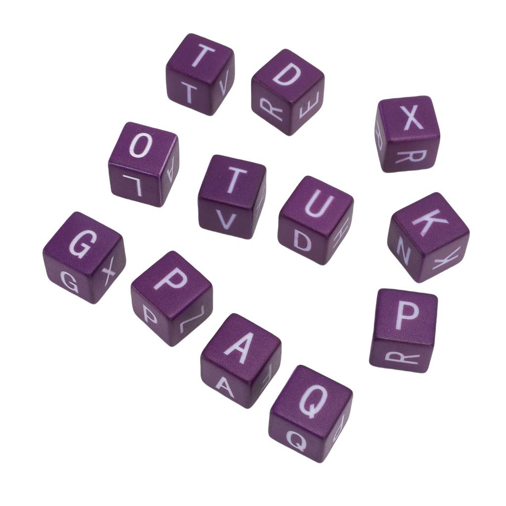 12pcs English Letter Dice Set Educational Fast Paced Strategic Play Scrambled Dice Word Game