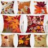 Autumn Maple Leaves Cushion Cover Washable Linen Pillowcase Soft For Daily Sofa Bed Home Room Decor