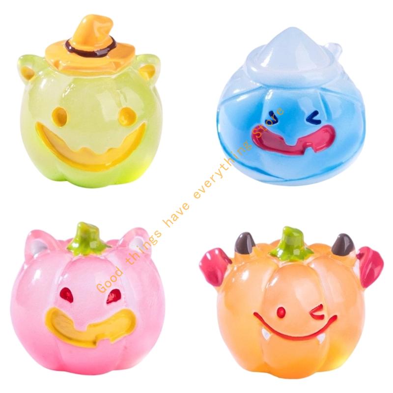 Creative Halloweens Illuminating Pumpkins Miniature Landscape Ornaments for Garden Tabletop Decoration 55KF