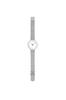 ARNE JACOBSEN CITYHALL 53200-1408 Wristwatch, 30mm, Scandinavian Design, Water Resistant (Quiet Design with No Second Hand), White with Silver Mesh
