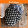 Vintage Checkered Pattern Beret Hat For Women Summer Breathable Cotton Sunshade