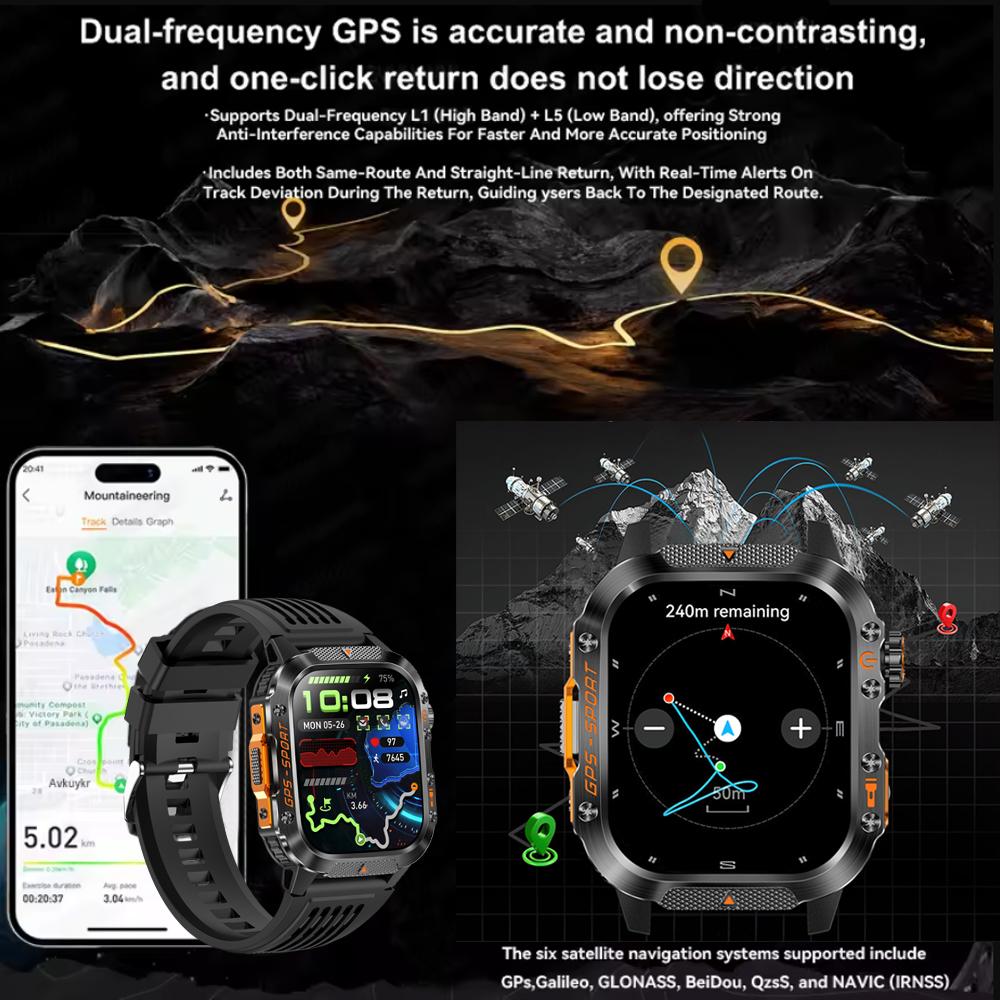 New Health Monitoring SmartWatch  Men Altitude Air Pressure 30 Meters Depth Waterproof Heart Rate Monitoring Smart Watch Men