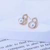 18K Gold Plated Good Luck Gourd Pearl Earrings: Natural Freshwater Pearl Studs for Women.