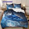 Tuna Pattern Bedding Quilt Set Quilt Cover Pillowcase Home Decoration Birthday Gift (1 * duvet cover + 2 * pillowcase, without core)