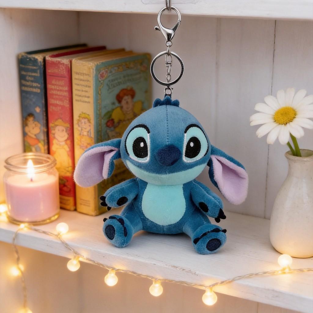 Lilo Stitch Plüsch Schlüsselanhänger mit Tiermuster für Rucksack und Tasche Dekoration