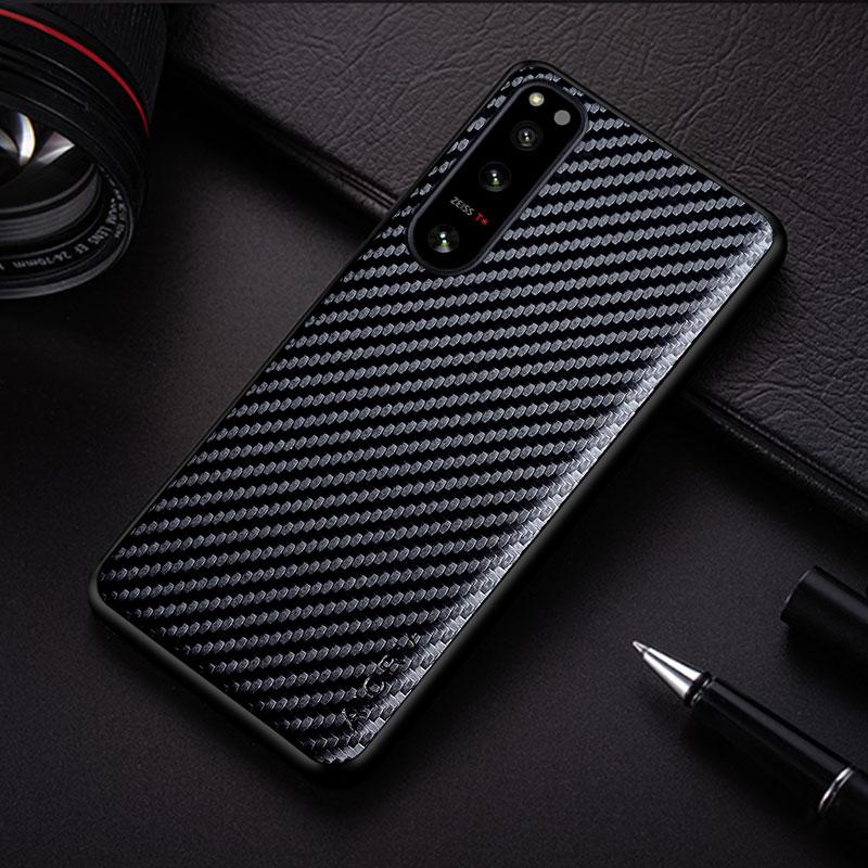 Carbon Fibre Shockproof Slim Case for Sony Xperia 1 10 5 IV VI III V II ACE 2 III Pro I XZ3 XZ4 Non-Slip Full Body Phone Case