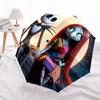 1 Ombrello Portatile Colorato con 8 stecche, a Tema Jack Skellington e Sally, Apribile Automaticamente, per Uomo e Donna, un Compagno Compatto per il Pendolarismo Adatto per Da