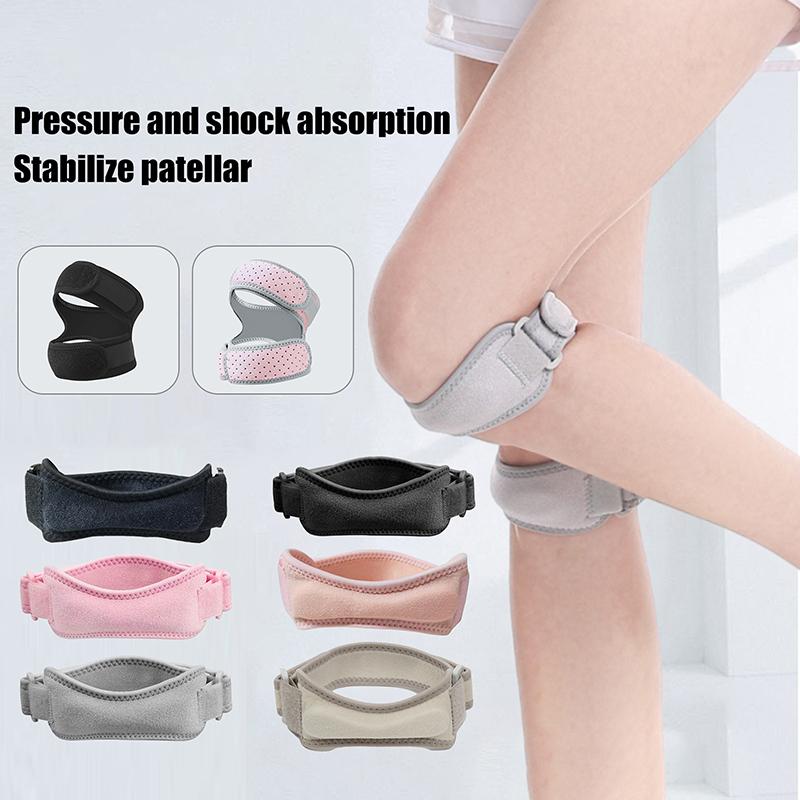 Patella Kneecap Band Adjustable Silicone Knee Tendon Strap Protector Knee Pad Shock Absorption Running Sports Gym Knee Support