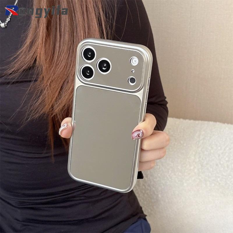Ins Style Silver Mirror Phone Case For Samsung Galaxy A56 A55 A54 A53 A52 A52S A36 A35 A34 A33 A32 A17 A16 A15 F15 Cover