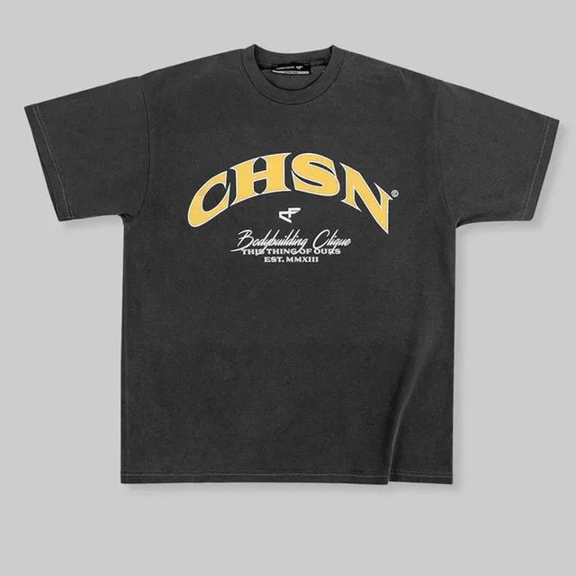 

Men 2024 Loose Chosenfew athletics Sports Gym T-shirt Summer Cotton Men Fitness Bodybuilding Workout Short Sleeves Tees Tops M