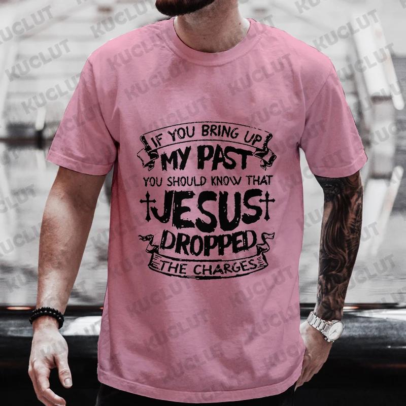 

Men s T-shirt Jesus Dropped The Charges Print Tops Short Sleeve Tee Funny Graphic Short Sleeve Tees Fashion Oversized Streetwear XXXXXL золотой
