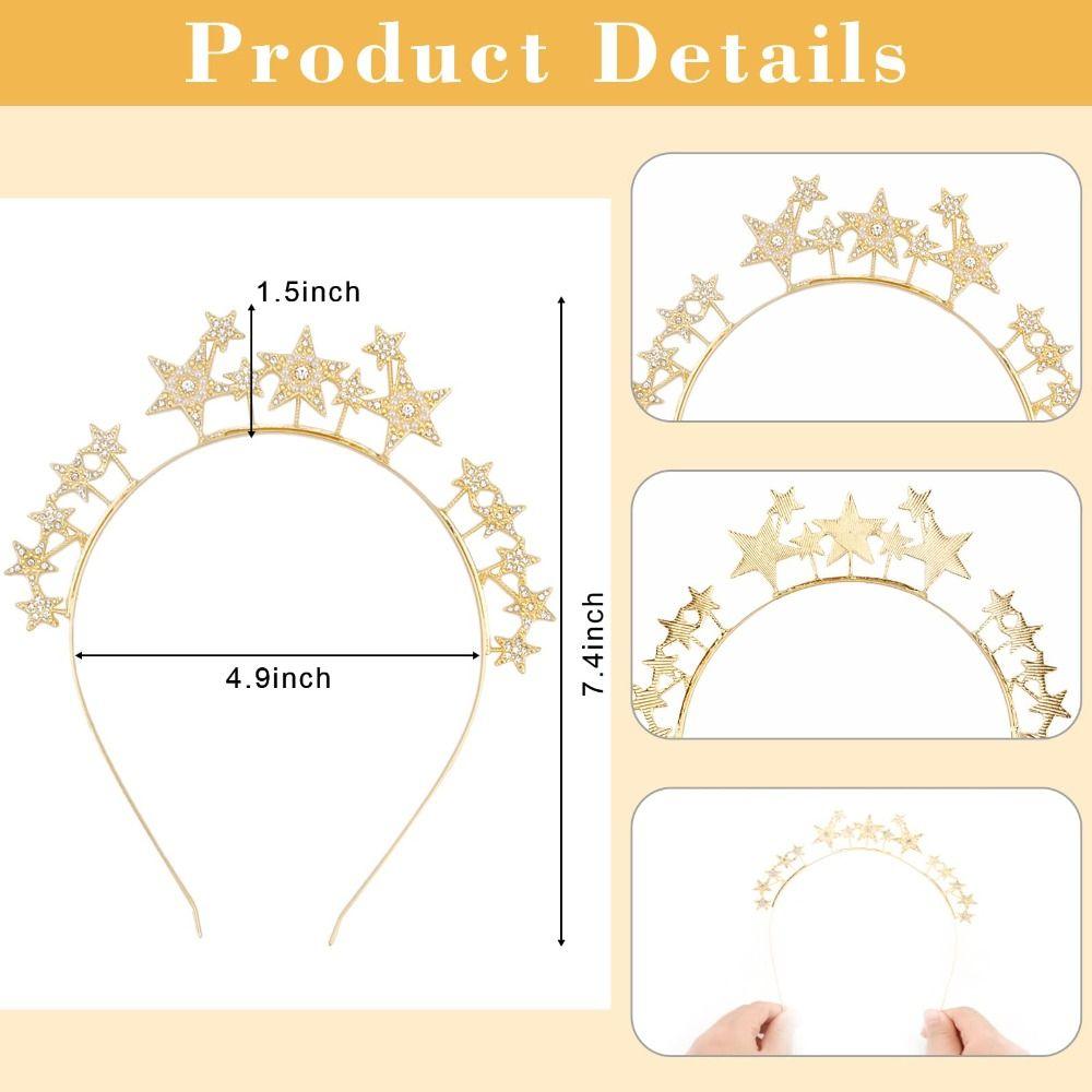 Alloy Rhinestone Star Headband Fashion Bride Headpiece New Star Halo Headband