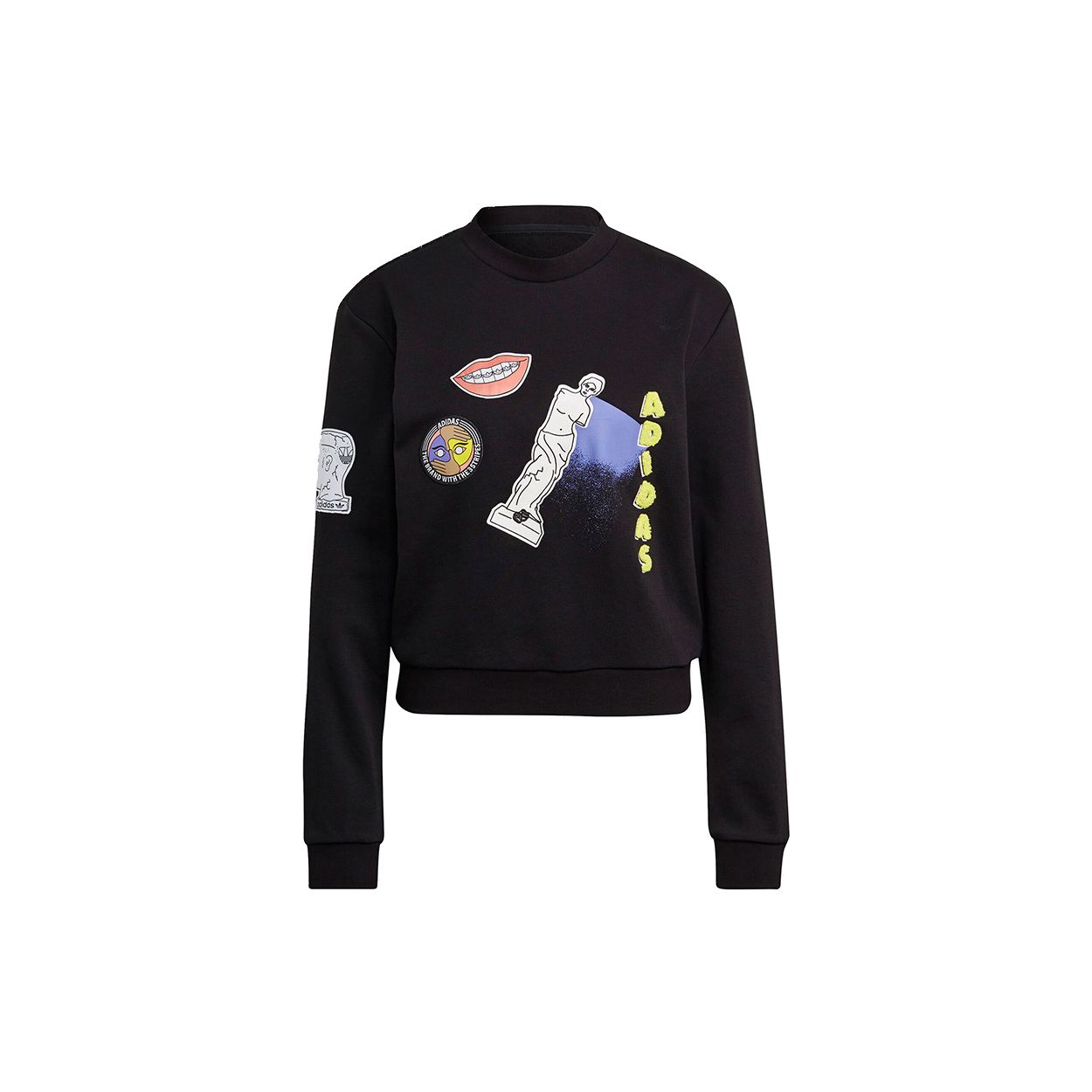 

Adidas Originals Trefoil Sweatshirt Casual Round Neck Pullover Women Sweatshirt Black GN4376 34
