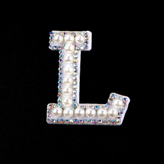 2Pcs DIY Handmade Patch Decor Fabric Adorable English Letter Shape Patch Sticker for Bag