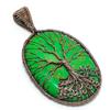 Green Copper Turquoise Pendant, 999 Copper Wire Wrap Tree Of Life Gemstone Jewelry, Handmade Pendant Amazing Jewelry, Gift For Her