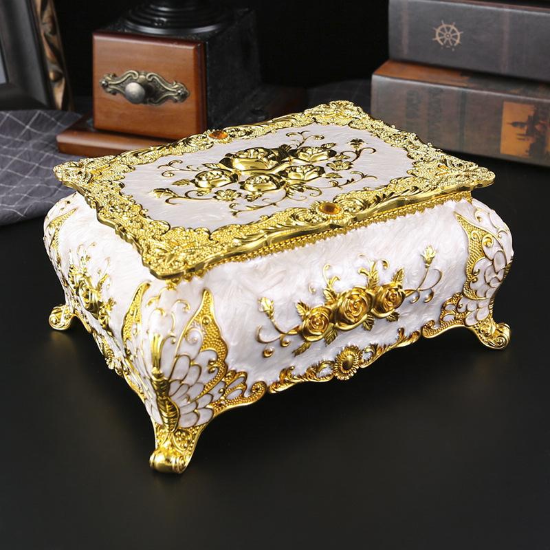 Russian Jewelry Box, European Style, Castle, Rose, Peacock Large Capacity Jewelry Box Storage Box
