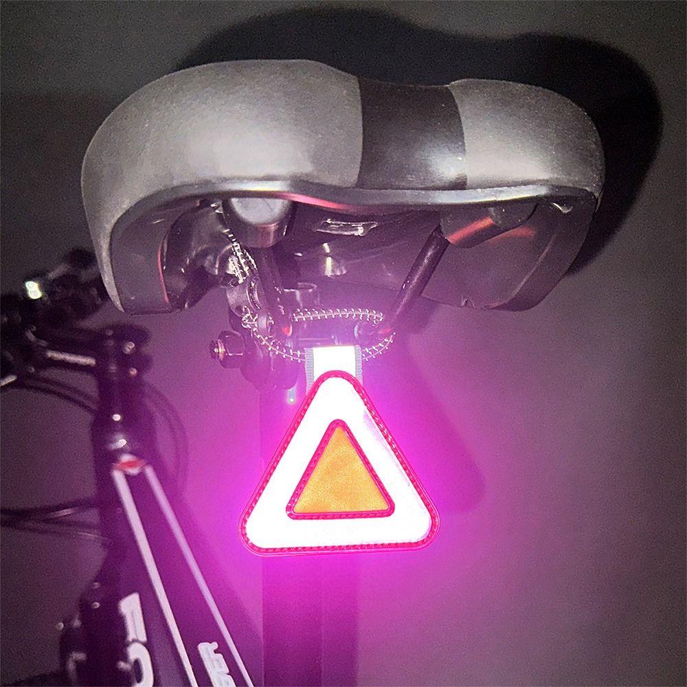 1Pcs Safety Warning Reflective Triangle Sign with Spring Hook Hanging Tag  Night Cycling Riding