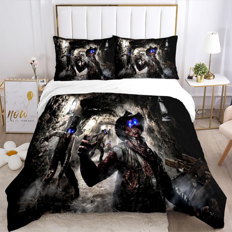 Zombie Adventure Print 3Pcs Bedding Setduvet Cover With 2 Bedropillowcase Home Birthday Gift