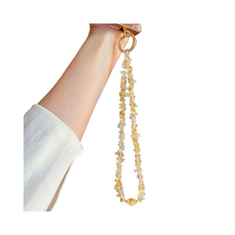 Natural yellow crystal phone strap Take photos of any item to achieve a crystal-like high-end feel