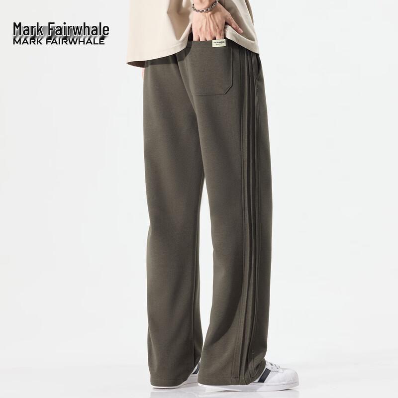 Mark Fairwhale Men's Heavyweight Side Stripe Straight-Leg Casual Pants