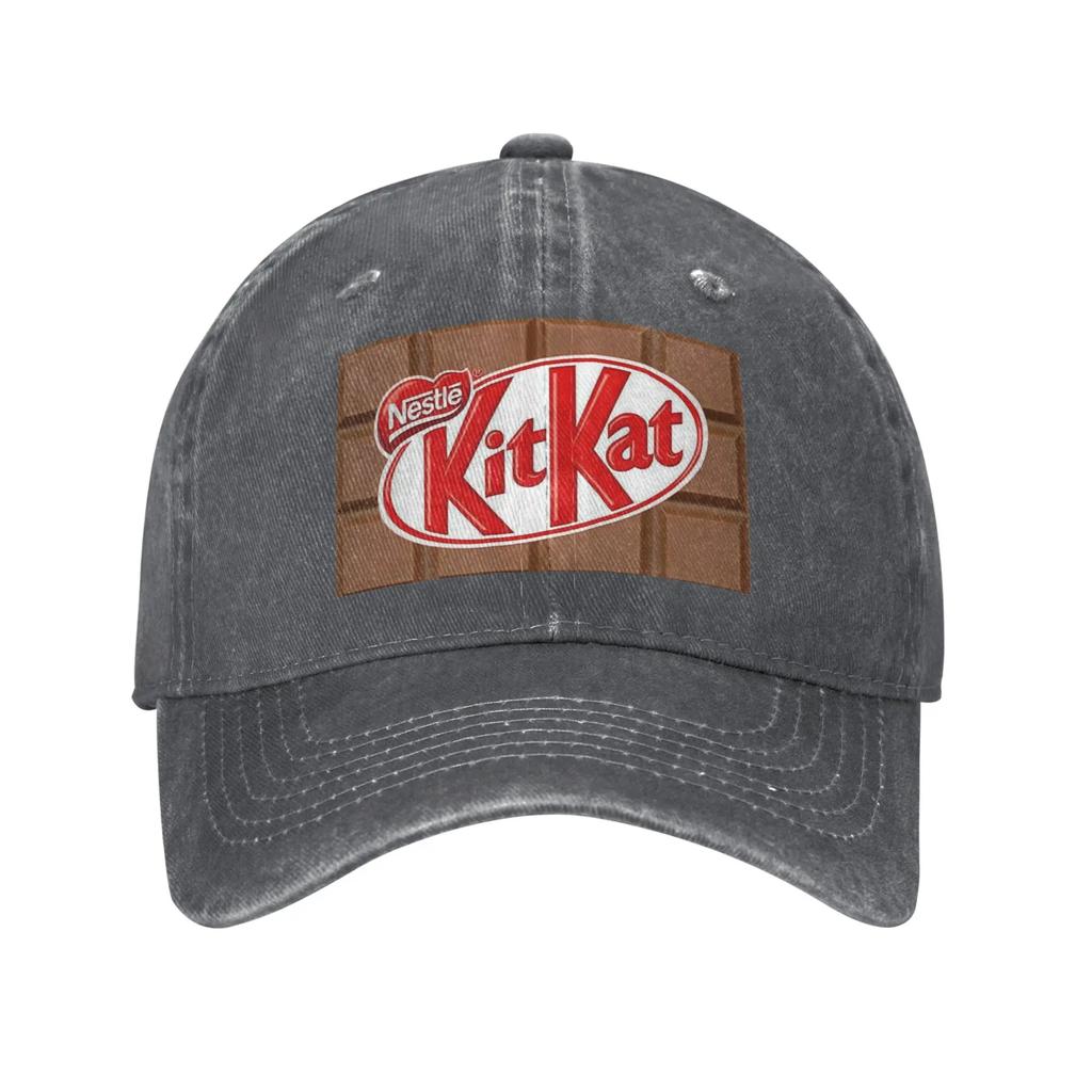 Kit Kat Chocolate Bar Denim Fabric Cap Casual Baseball Caps Adjustable Hat Summer Unisex Baseball Hats