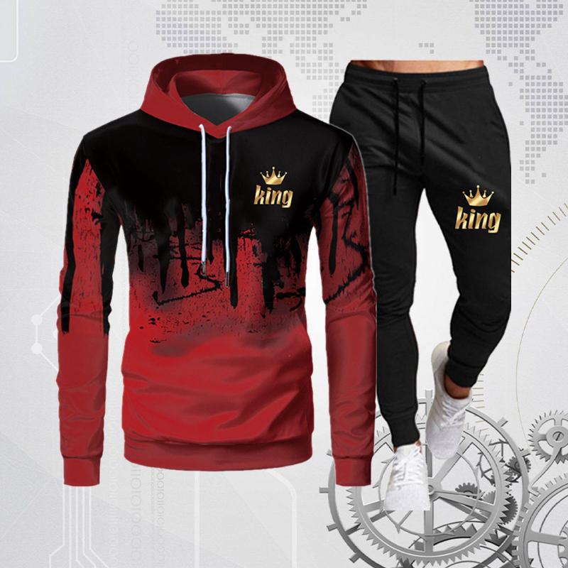 

Женский спортивный костюм с принтом King Letter, наборы Splash Ink, спортивные толстовки с длинным рукавом, спортивные штаны, комплект из 2 предметов с капюшоном и брюками S