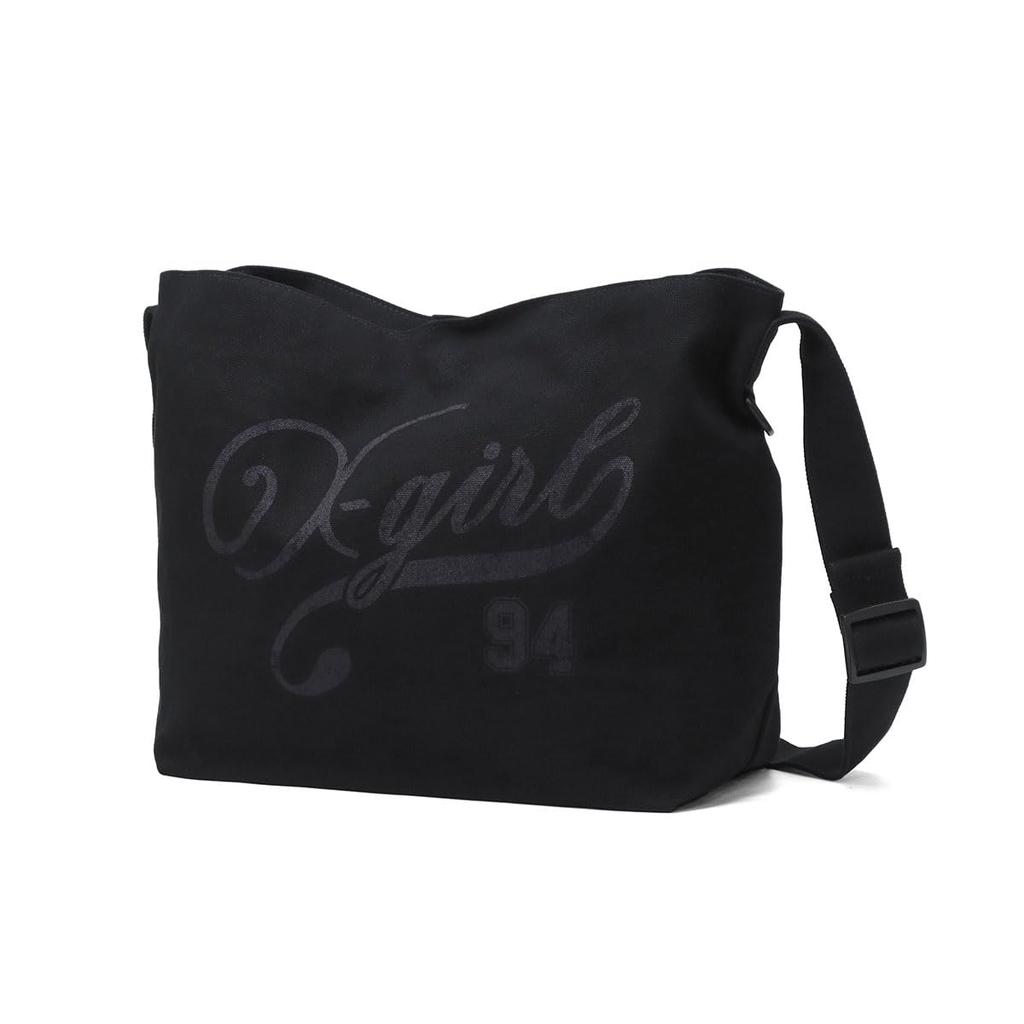 X-girl Logo and Number Messenger Bag 105253053002 Black One Size