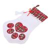 Xmas Stocking Large Capacity   Plaid Pet Foot Hanging Stocking Decoration for Present Bag