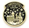 Harry Potter Hogwarts In The Snow Christmas Card with Hogwarts In the Snow Pin Badge (Pack of 6)