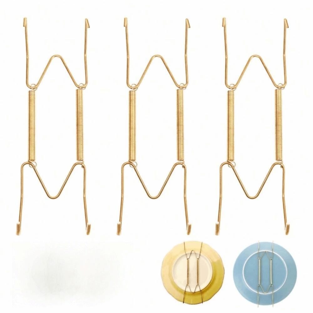 10pcs 6/8/10/12 Inch Spring Hanging Plate Hook Decorative Plate Hanger for Wall Antique Plates