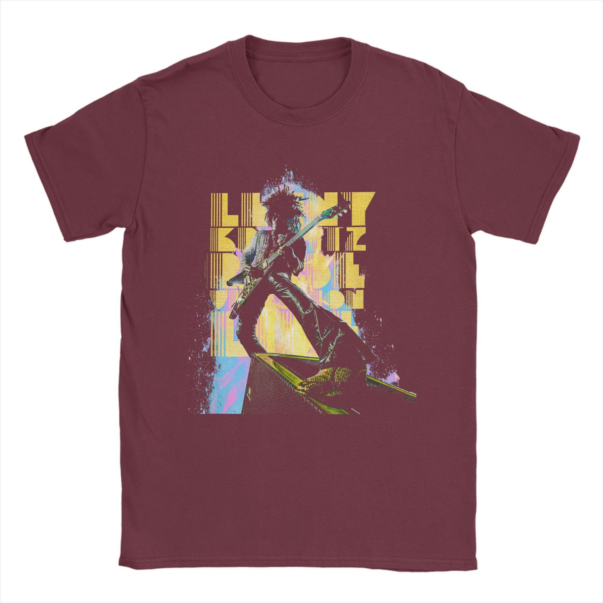 

Смішні футболки з живим фото Ленні Кравіца для чоловіків, футболка з круглим вирізом з чистої бавовни, футболка рок-співака з коротким рукавом, графічний мерч XXXXL коричневий