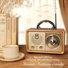 AM/FM/SW Retro Radio with Bluetooth, 3 Power Supply Options, Wood Effect Housing, 5W Speaker with Improved Bass, Supports USB/TF/AUX