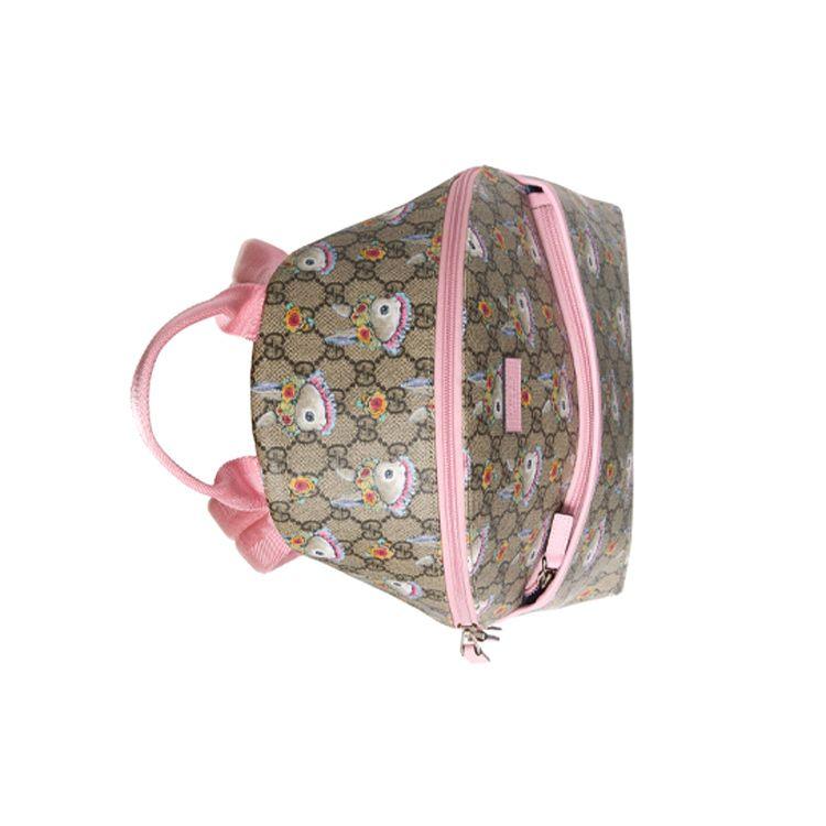 Gucci X Yuko Higuchi Limited Edition Monogram Print Fabric Backpack Kids Backpacks Ebony Pink 271327-22FAN-8298