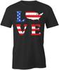 LOVE AMERICAN FLAG TShirt Tee Short-Sleeved Cotton CLOTHING USA S1BSA32