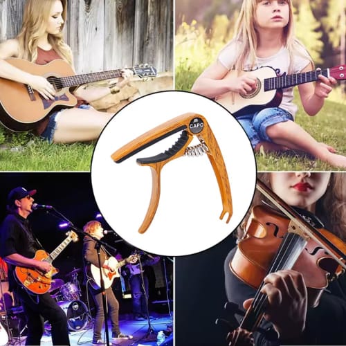 YFFSFDC Acoustic Guitar Capo, One-Touch, Zinc Alloy, Ultra-Lightweight, Quick Change, Adjustable, with Bridge Pin Removal Function, for Electric Guita
