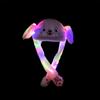 Rabbit Cartoon Womens Hat Winter Plush Moving Bunny Ears Shine Earflaps Movable