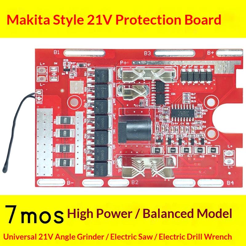 1Pcs Li-Battery Protection Board 21V 7Mos For Electric Tools With Balancing Circuit And Temperature Protection